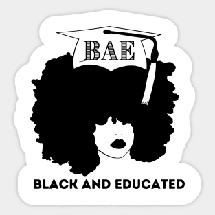 Afro Woman - BAE - Black AND Educated Sticker